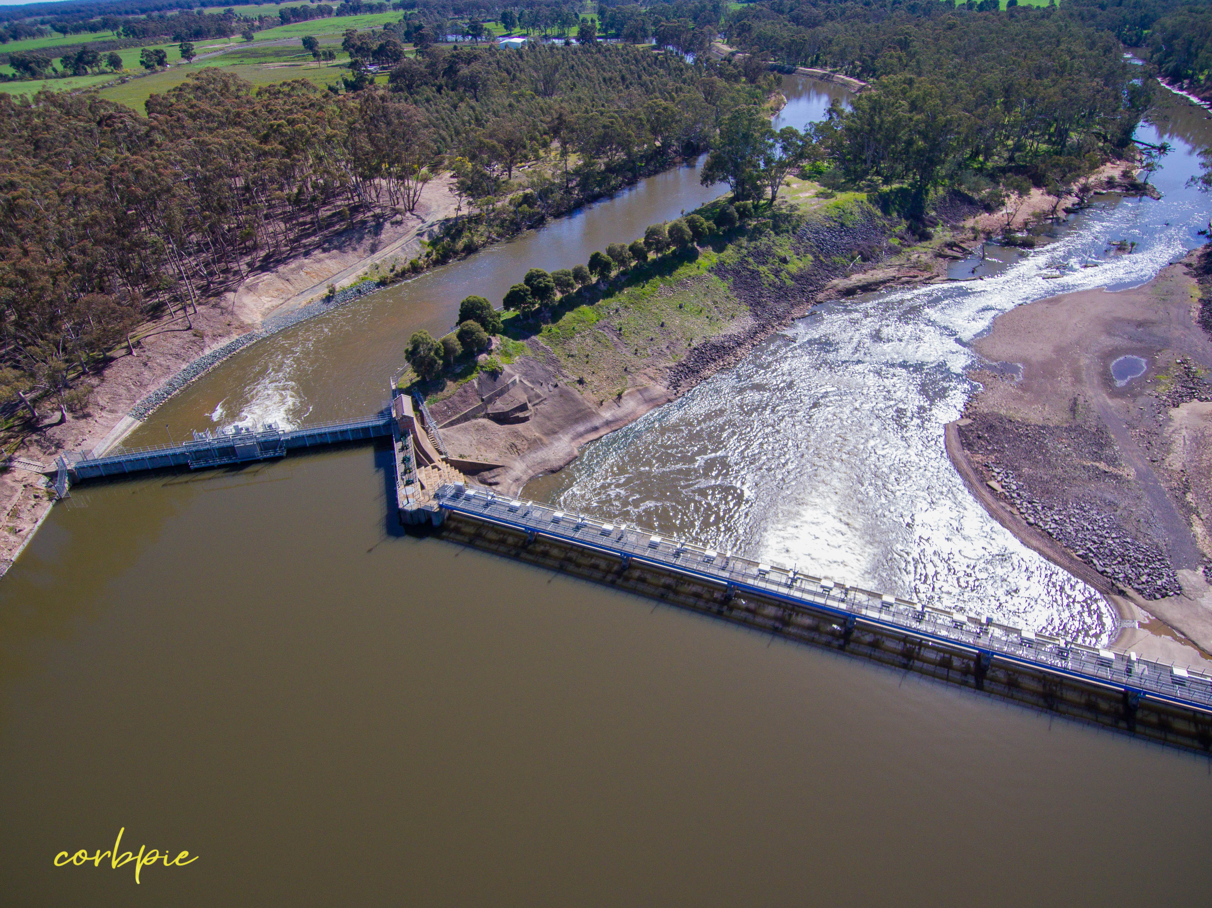 Goulburn Weir drone images and video corbpie