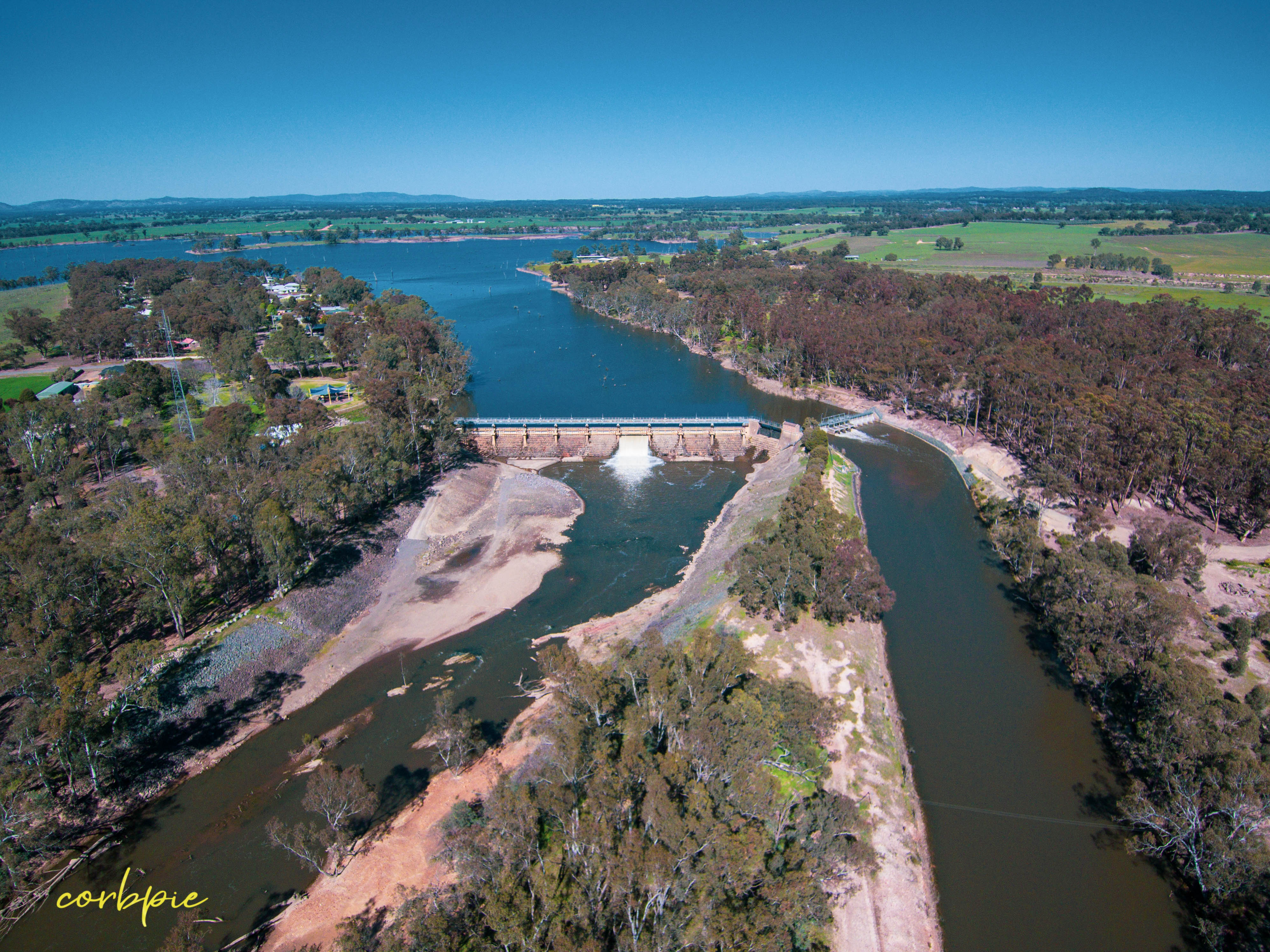 Goulburn Weir drone images and video corbpie